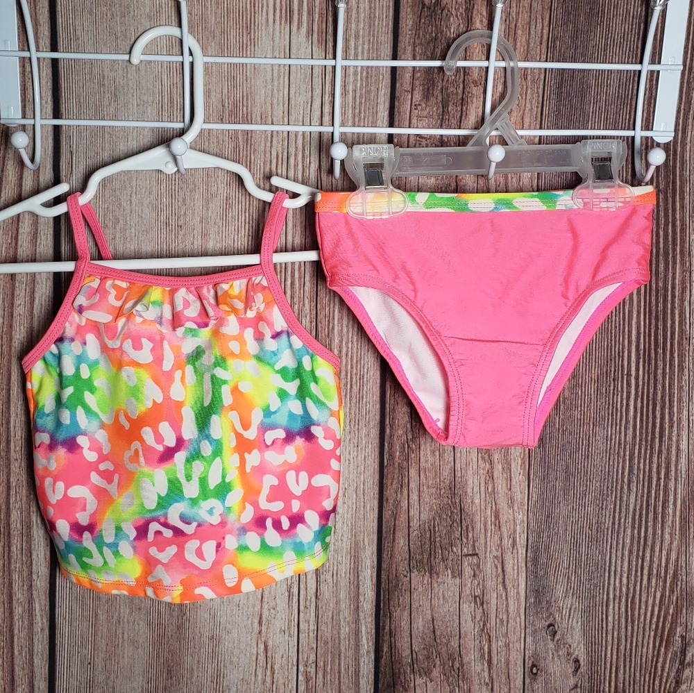 (013) Girls: 2T OP Leopard Tankini Swimwear- E5
